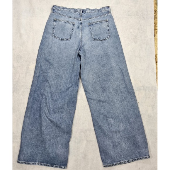 Gap Jeans Womens 33 / 16 Tall Extra Baggy Wide Leg Loose Fit Vtg 90s Blue Rave - Picture 3 of 7